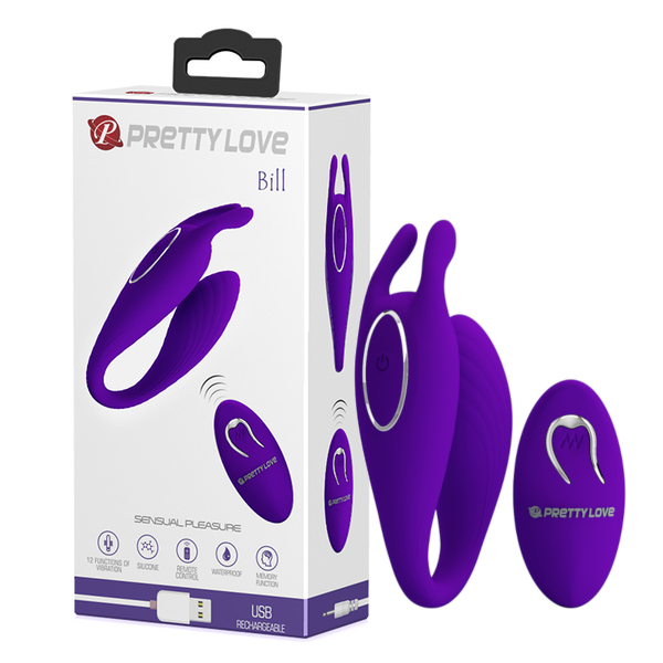 Bestseller - Stimulator Bill 12 Moduri Vibratii, Silicon, USB, Remote Control, Violet, Erotic24.ro