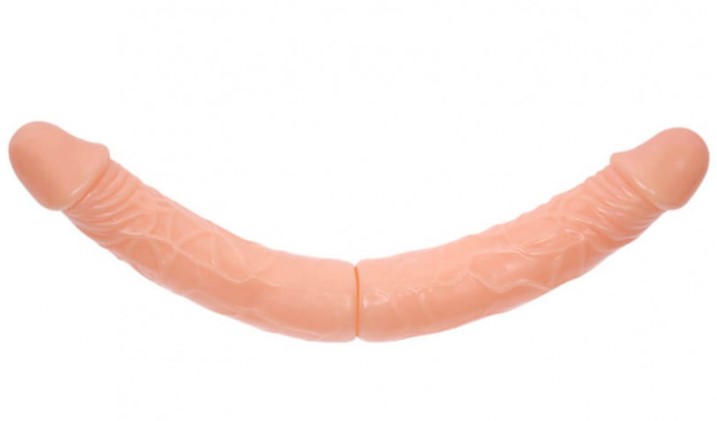 Dildo Dublu - Dildo Dublu Bendable Natural 37 cm, Erotic24.ro