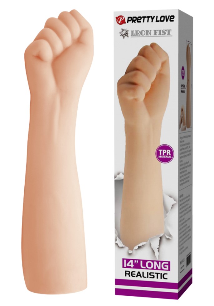 Dildo XXL - Dildo Pretty Love Iron Fist, TPR, Natural, 36 cm, Erotic24.ro