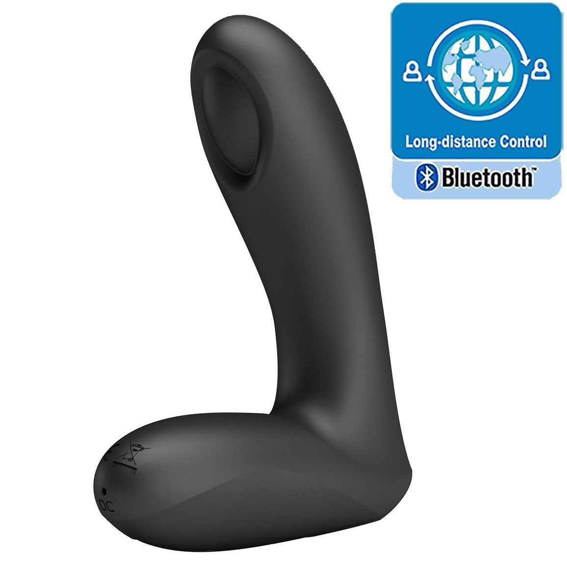 Vibratoare Anale - Stimulator Anal Archenemy 12 Moduri Vibratii, Bluetooth Control Free App, Silicon, USB, Negru, 12.1 cm, Erotic24.ro
