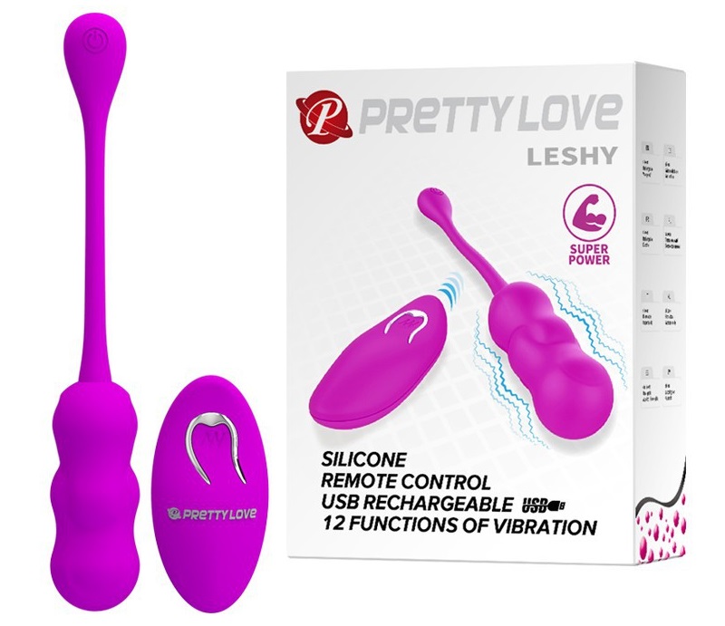Oua Vibratoare - Ou Vibrator Pretty Love Leshy, 12 Moduri Vibratii, Silicon, USB, Mov, Erotic24.ro