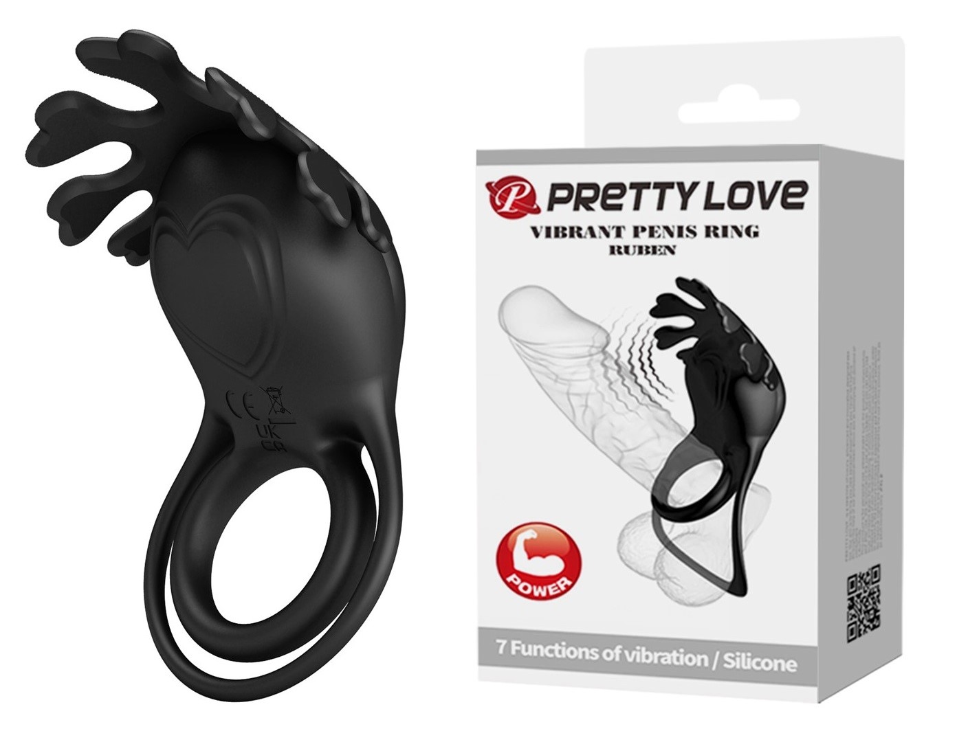 Inele Penis - Inel Penis Ruben, 7 Moduri Vibratii Puternice, Silicon, USB, Negru, Erotic24.ro