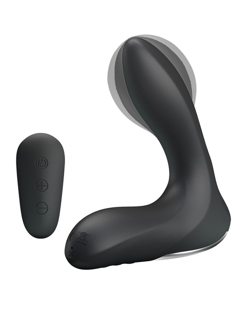 Dop Anal Gonflabil - Stimulator Prostata Nasreddin Gonflabil, Remote Control, 12 Moduri Vibratii, Silicon, USB, Negru , Erotic24.ro