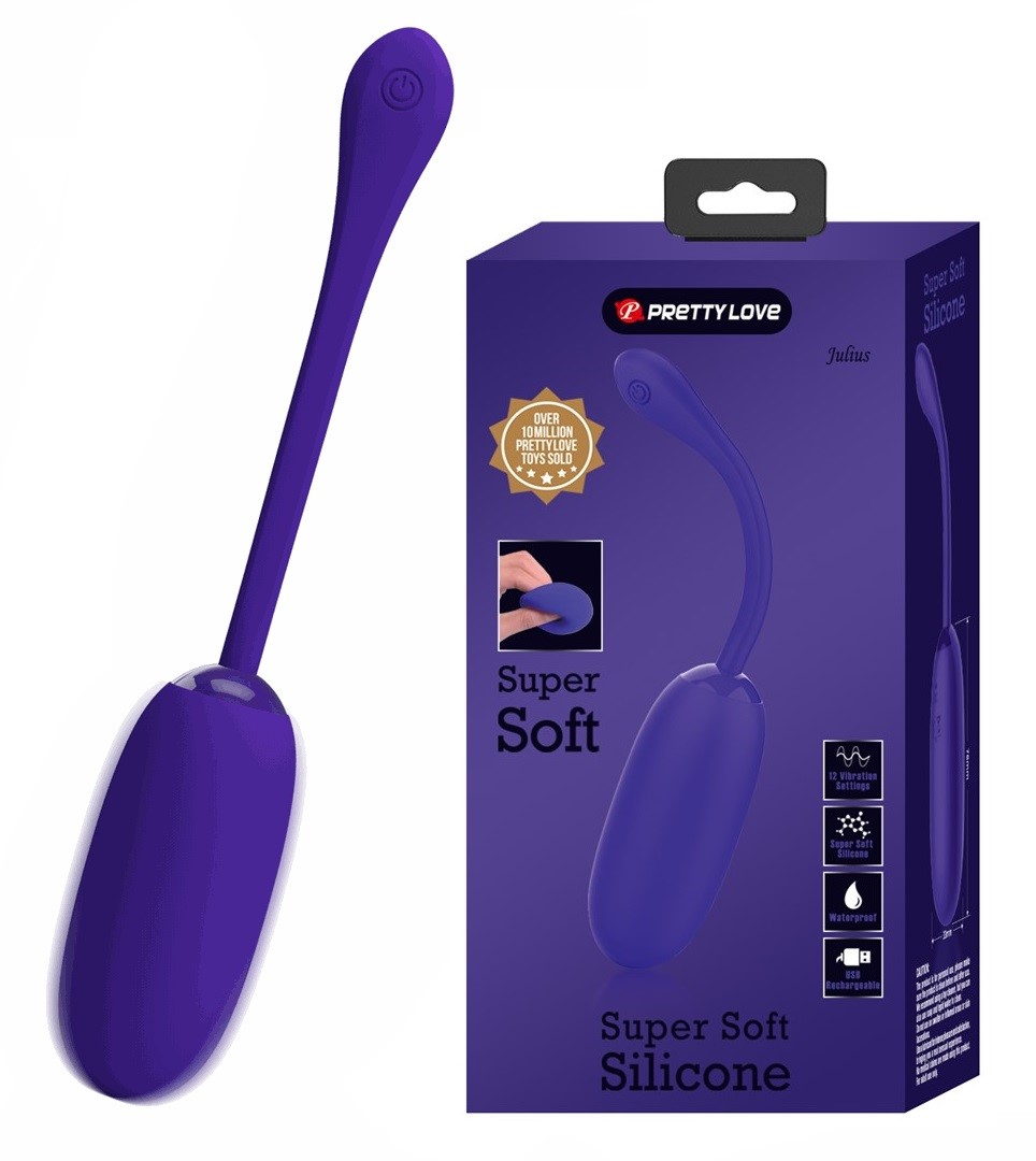 Oua Vibratoare - Ou Vibrator Julius, 12 Moduri Vibratii, Silicon, USB, Violet, Erotic24.ro