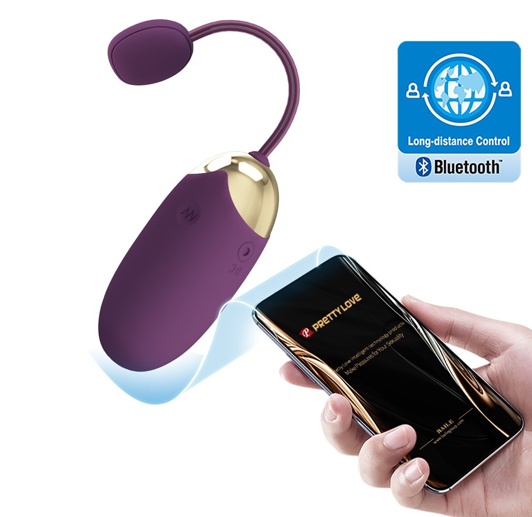 Vibratoare Cuplu - Ou Vibrator Abner, 12 Moduri Vibratii, Bluetooth Control Free App, Silicon, USB, Violet, Erotic24.ro