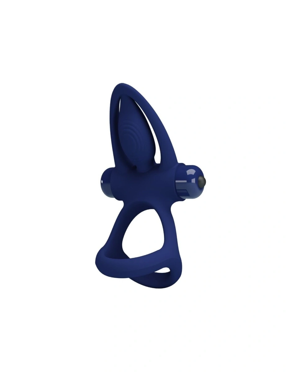 Inele Penis - Inel Dublu De Penis Mat, 10 Moduri Vibratii, Silicon, Albastru, Erotic24.ro