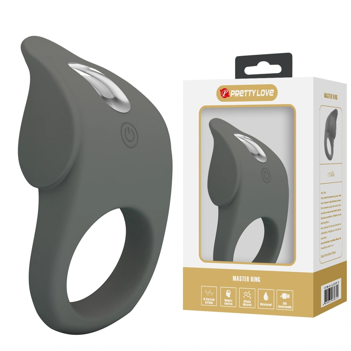 Inele Penis - Inel de Penis Master Alto, 10 Moduri Vibratii, Silicon, USB, Negru, Erotic24.ro