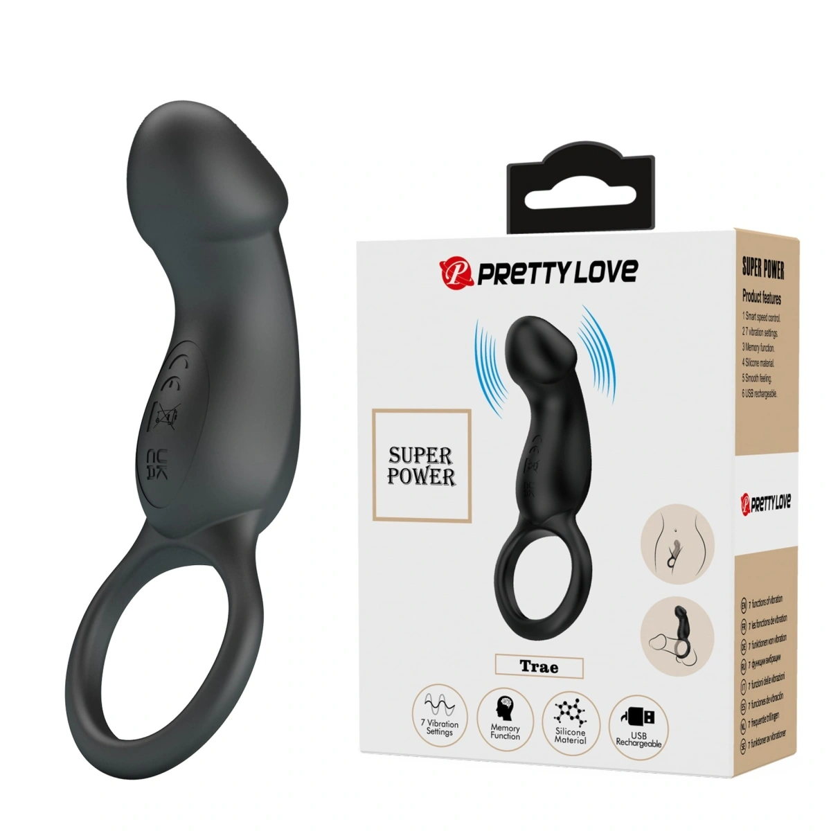 Inele Penis - Inel de Penis Trae Vibrating Egg Bullet, 7 Moduri Vibratii, Silicon, USB, Negru, Erotic24.ro