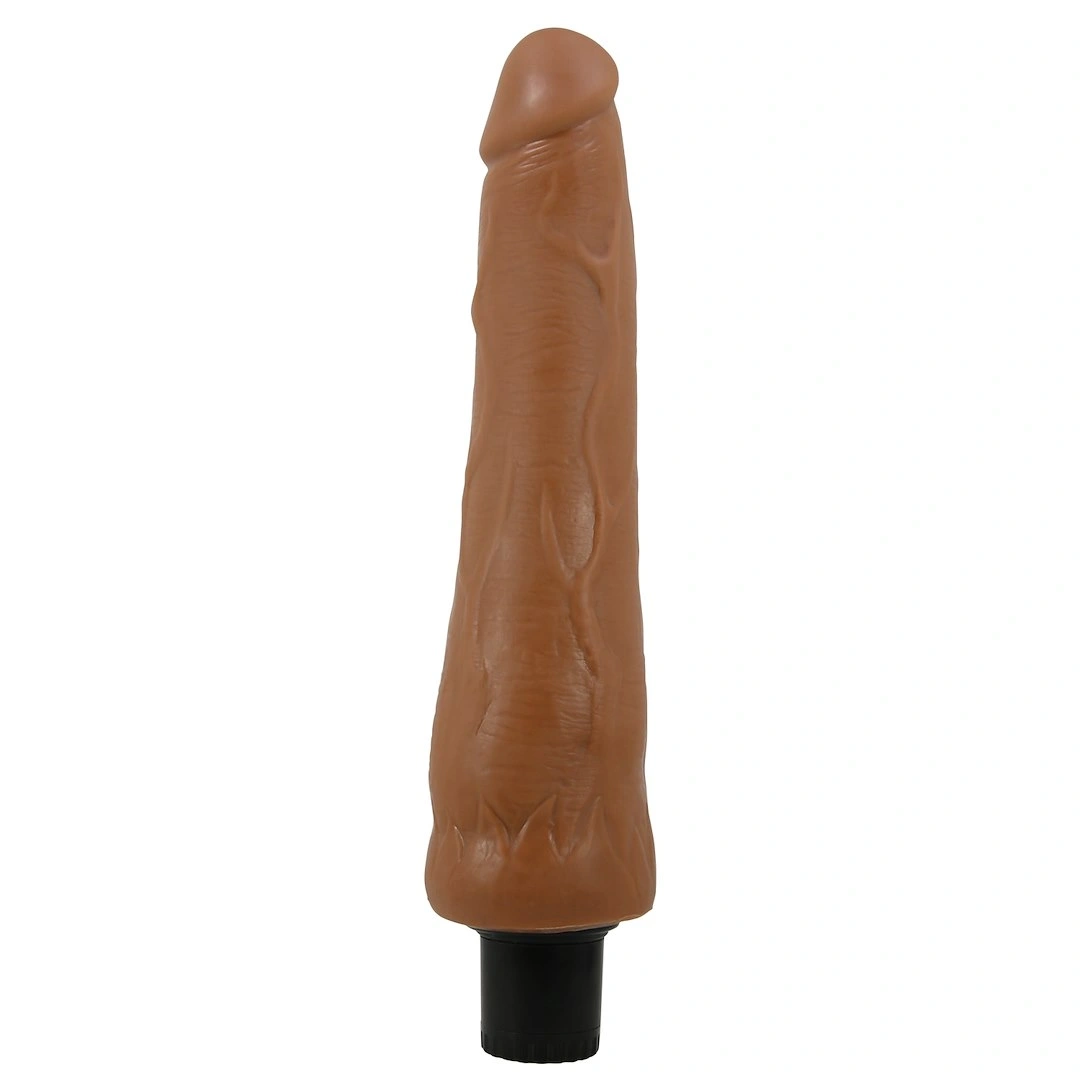 Vibratoare realistice - Vibrator Alfredo Baile Sliding Skin Vibrator, TPR, Maro 25 cm, Erotic24.ro