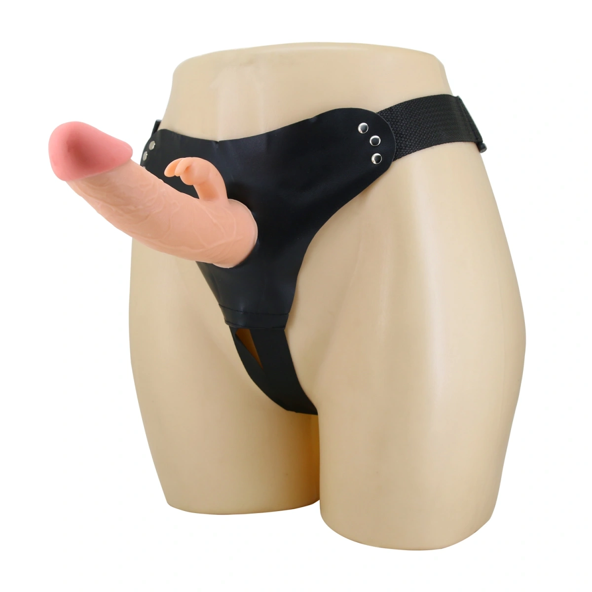 Strap On - Strap-On Harness Mavis cu Dildo Hollow, TPR, Maro, 19 cm, Erotic24.ro