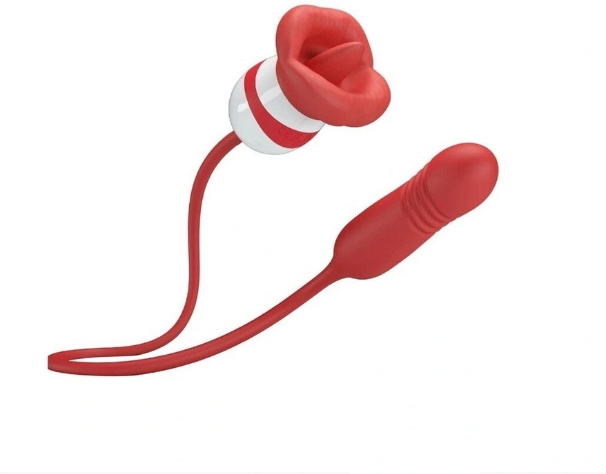 Vibratoare Clitoris - Stimulator Ashlynn, Thrusting, Licking, Vibrating, Silicon, USB, Rosu, Erotic24.ro