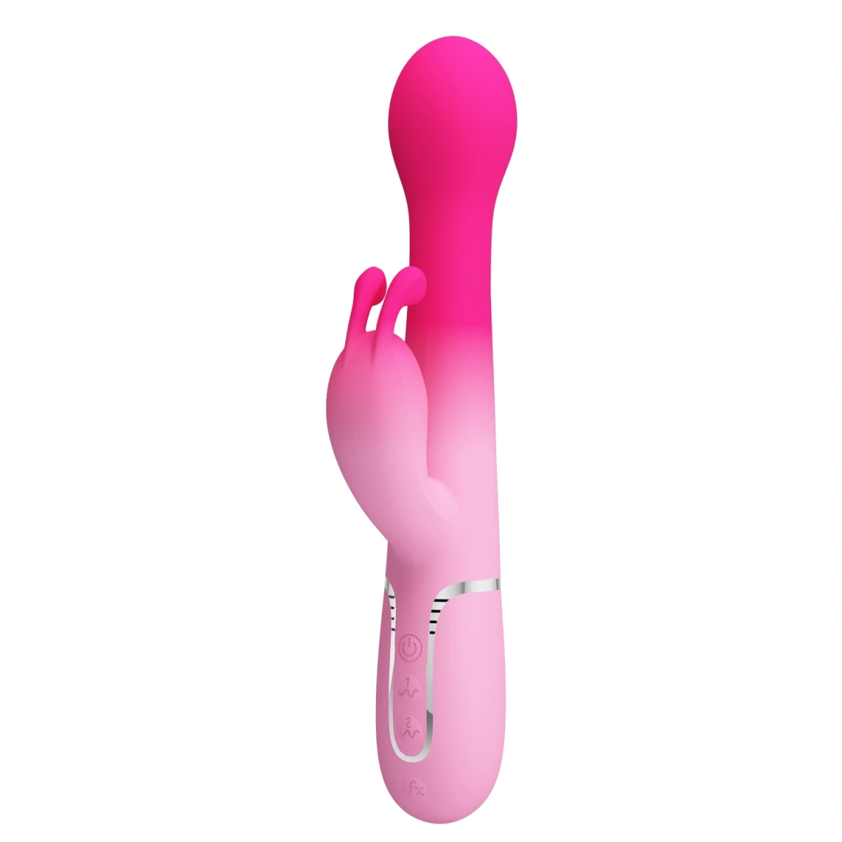 Vibrator Rabbit - Vibrator Rabbit Dejon, 15 Moduri Stimulatoare, Silicon, USB, Roz, 22.6 cm, Erotic24.ro