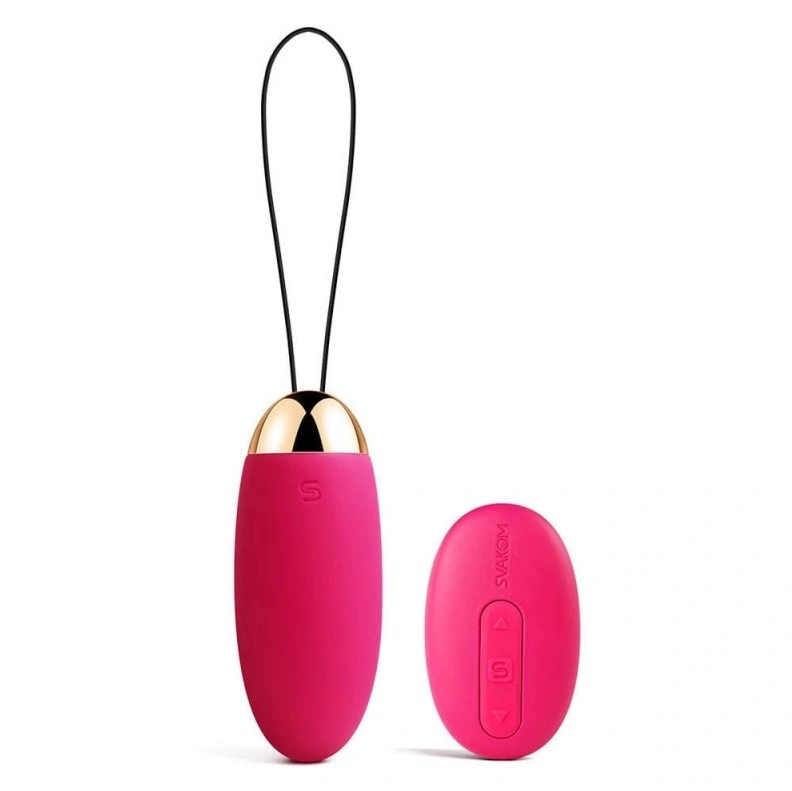 Promotii Jucarii Sexuale - Ou Vibrator Elva SVAKOM, 5 Moduri Vibratii + 5 Intensitati, Silicon, USB, Rosu, 8 cm, Erotic24.ro