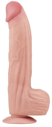 Dildo XXL - Dildo Realist King Sized Sliding Skin, TPE, Natural, 31 cm, Erotic24.ro