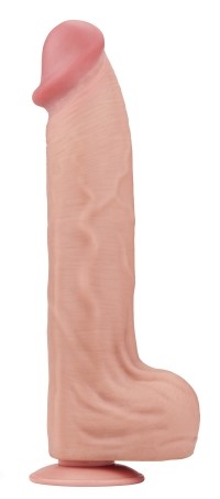 Dildo XXL - Dildo Realist King Sized Sliding Skin, TPE, Natural, 36 cm, Erotic24.ro