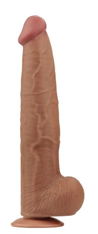 Dildo XXL - Dildo Realist King Sized Sliding Skin, TPE, Maro Deschis, 34 cm, Erotic24.ro