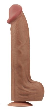 Dildo XXL - Dildo Realist King Sized Sliding Skin, TPE, Maro Deschis, 36 cm, Erotic24.ro