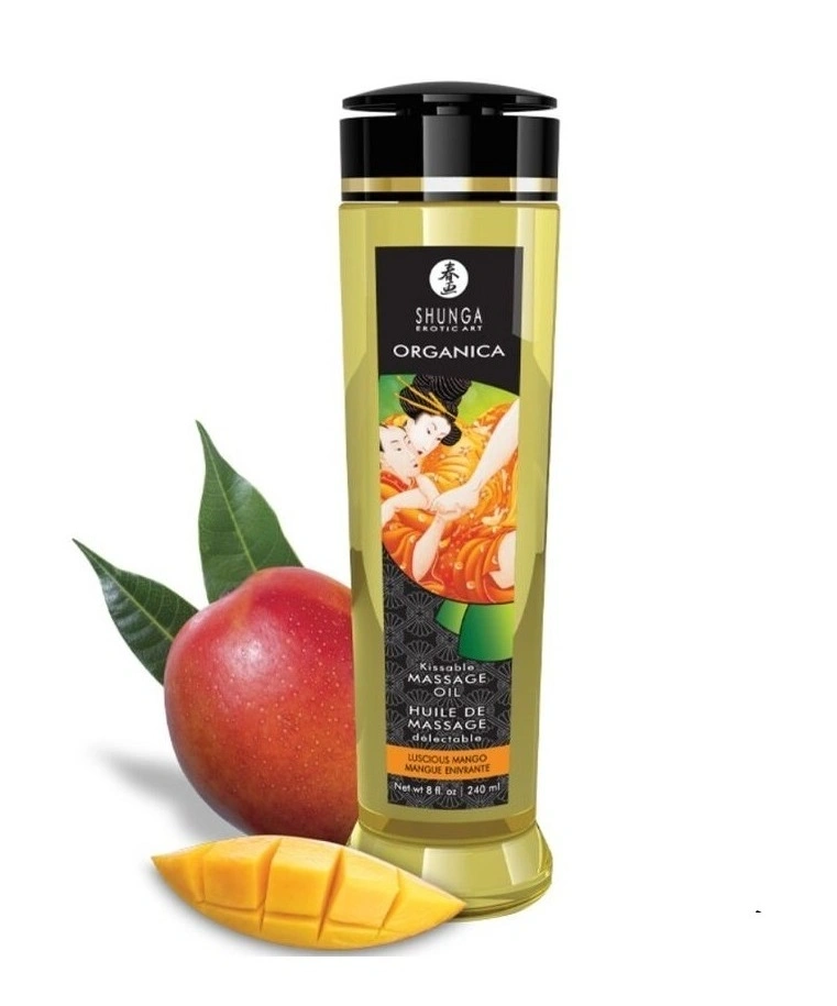 Masaj Erotic - Ulei de Masaj Shunga Organica Kissable, Aroma Mango, 240 ml, Erotic24.ro