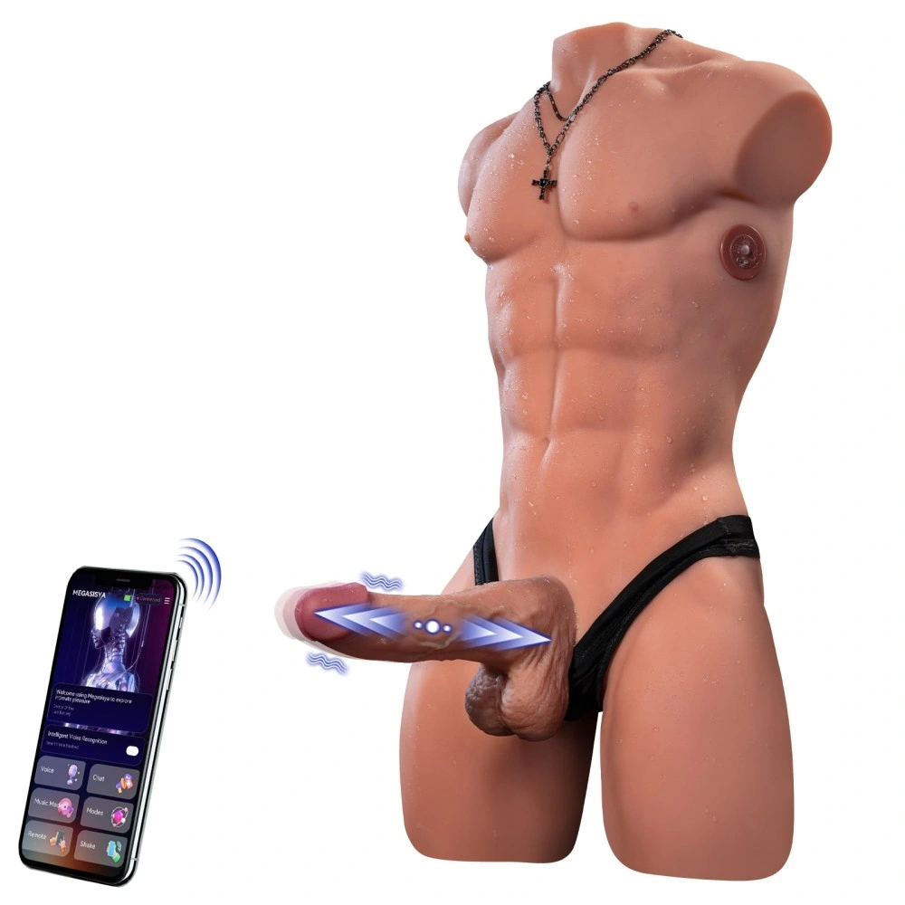 Masturbatoare - Masturbator Henry cu Penis si Anus, Control prin Aplicatie Mobila, 7 Moduri, USB Magnetic, Natural, 15.4 kg, Erotic24.ro