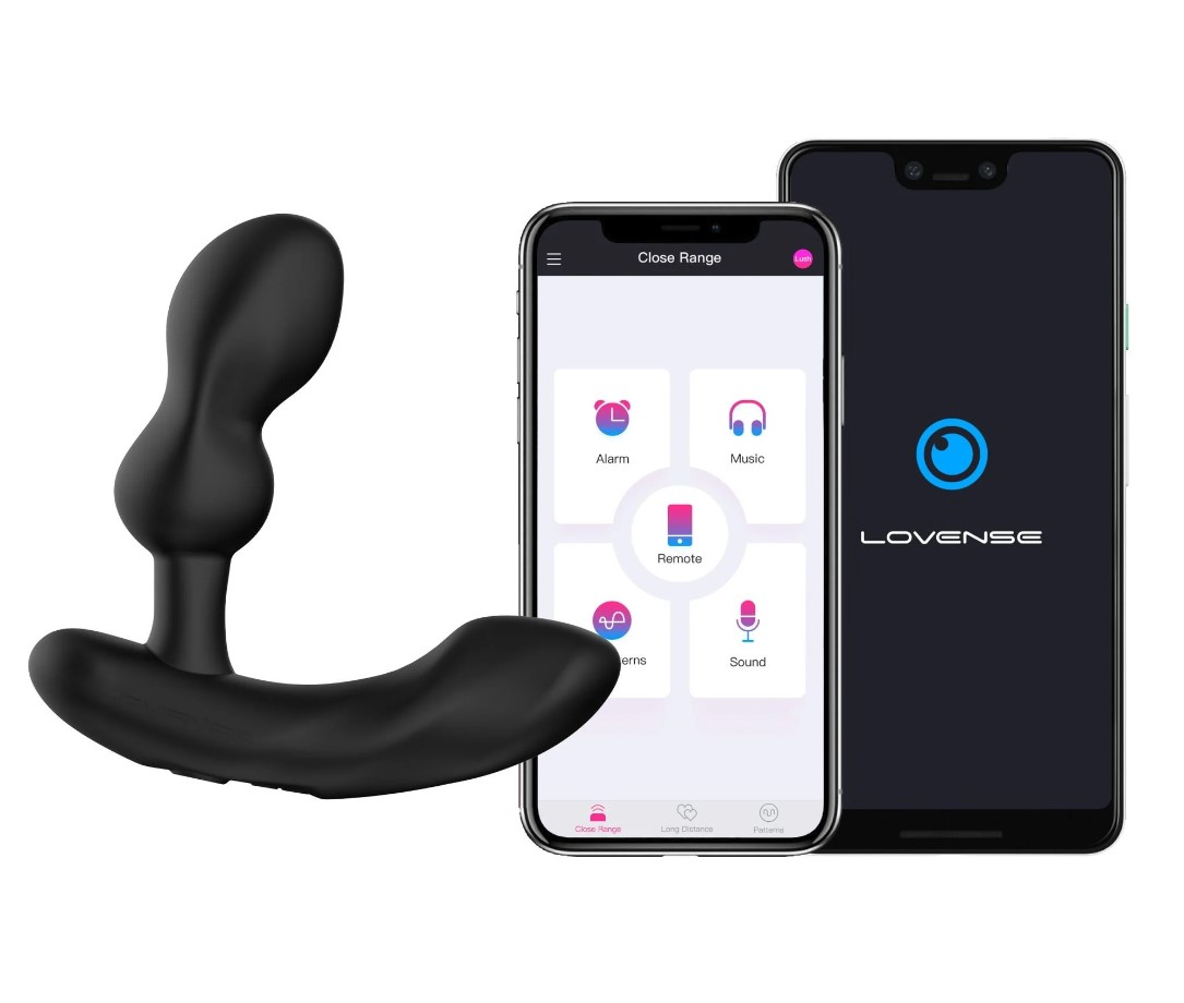 Vibratoare de Lux - Stimulator Prostata Lovense Edge 2, Bluetooth Control, Free App, Silicon, Negru, Erotic24.ro