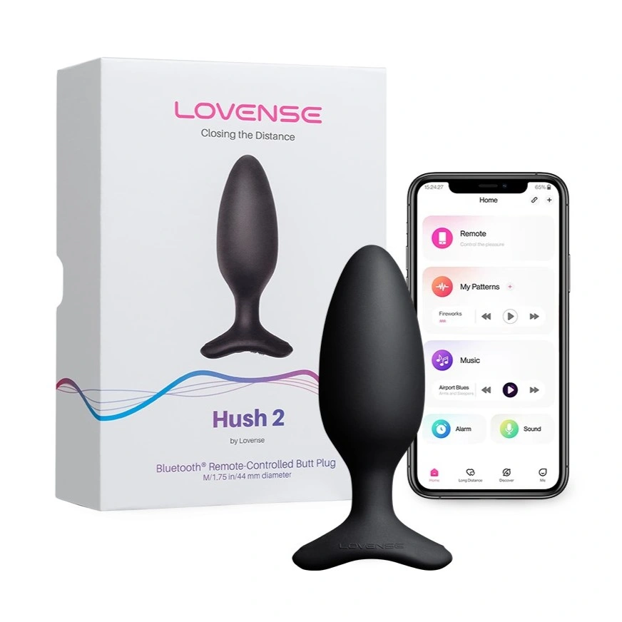 Vibratoare Cuplu - Dop Anal cu Vibratii Lovense Hush 2, Bluetooth Control, M - 4.45 cm, Erotic24.ro