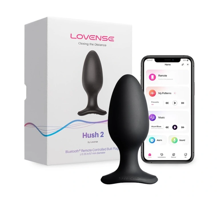 Vibratoare Cuplu - Dop Anal cu Vibratii Lovense Hush 2, Bluetooth Control, L - 5.7 cm, Erotic24.ro