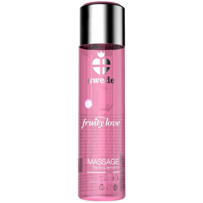 Masaj Erotic - Ulei de Masaj Fruity Love, Efect de Incalzire, Aroma Vin Spumant de Capsuni, 60 ml, Erotic24.ro
