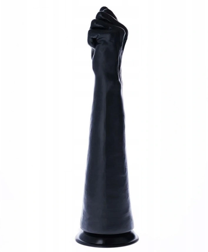 Jucarii Anale - Dildo Anal Fisting Sugarloaf cu Ventuza, PVC, Negru, 38 cm, Erotic24.ro