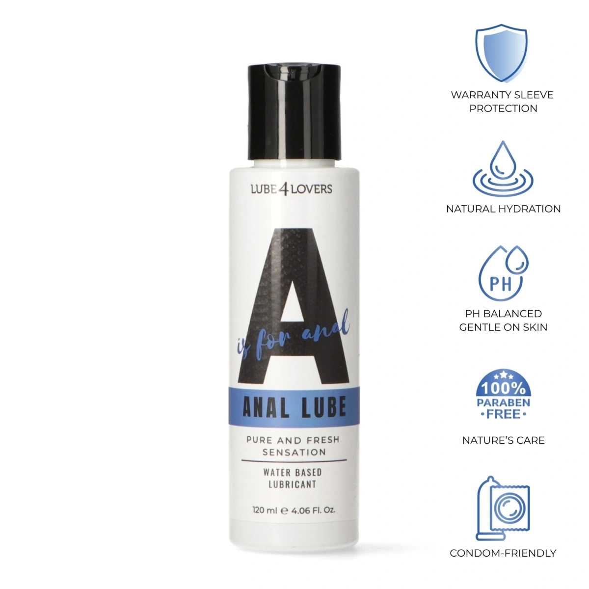 Lubrifianti Sexuali, Lubrifiant Anal pe Baza de Apa, A is for Anal, 120 ml, Erotic24.ro
