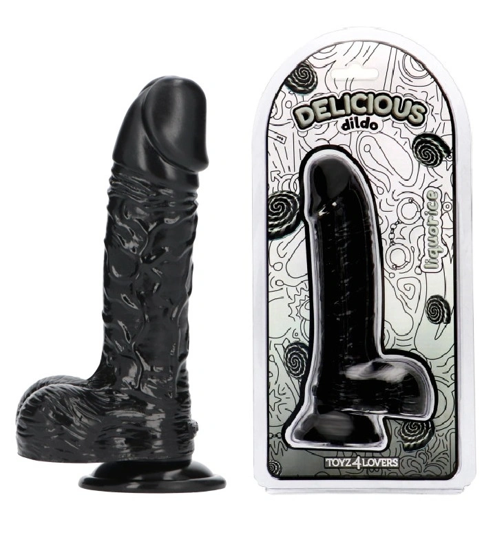 Dildo Realistic - Dildo Realist Parfumat Dan, Aroma Lemn Dulce, PVC, Negru, 18 cm, Erotic24.ro