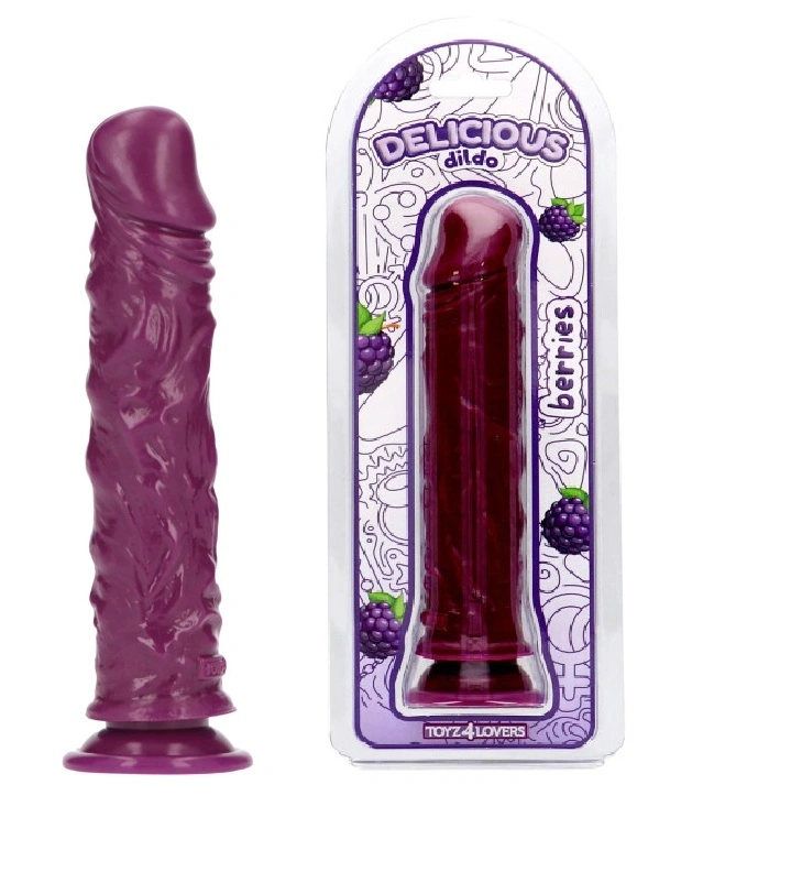 Dildo Realistic - Dildo Realist Parfumat Jim, Aroma Mure, PVC, Mov, 20 cm, Erotic24.ro
