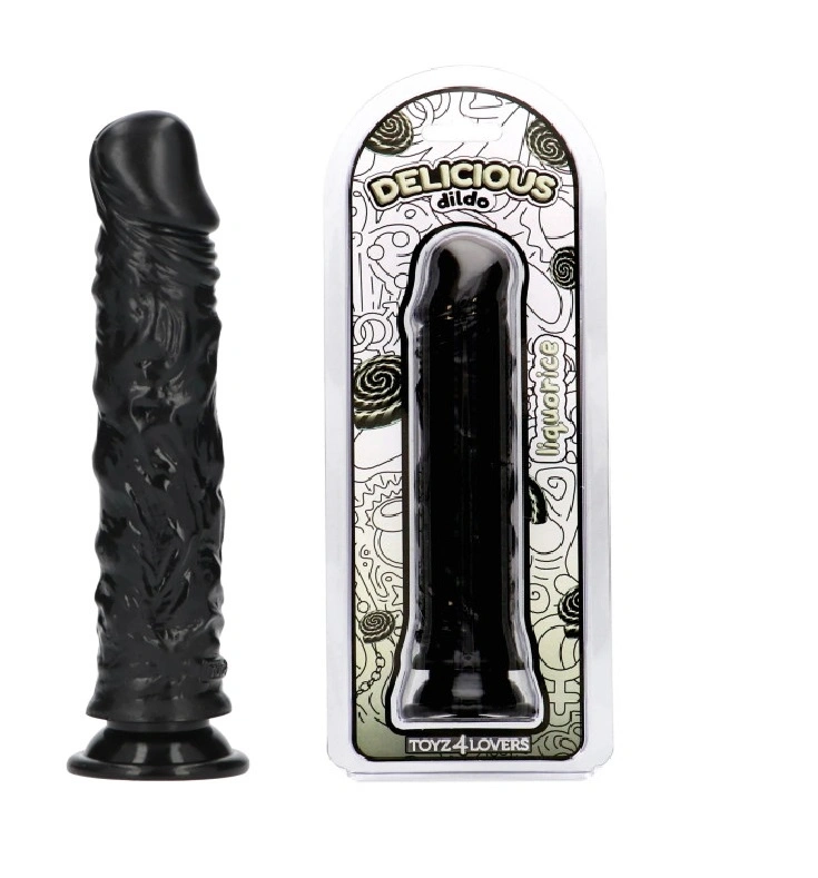 Dildo Realistic - Dildo Realist Parfumat Jim, Aroma Lemn Dulce, PVC, Negru, 20 cm, Erotic24.ro