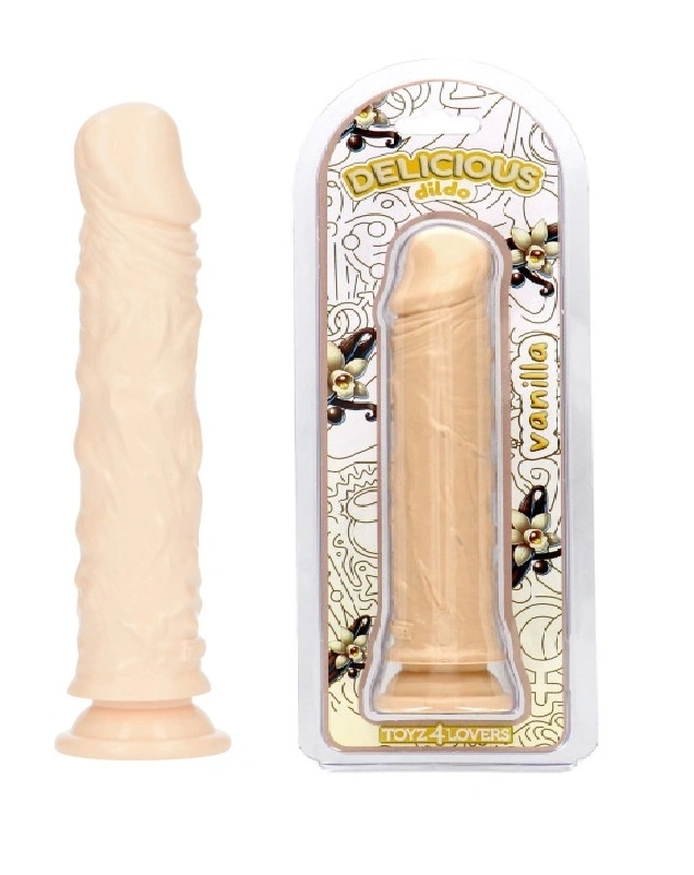 Dildo Realistic - Dildo Realist Parfumat Jim, Aroma Vanilie, PVC, Natural, 20 cm, Erotic24.ro