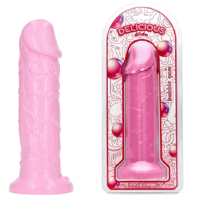 Dildo Realistic - Dildo Realist Parfumat Max, Aroma Guma de Mestecat, PVC, Roz, 25 cm, Erotic24.ro