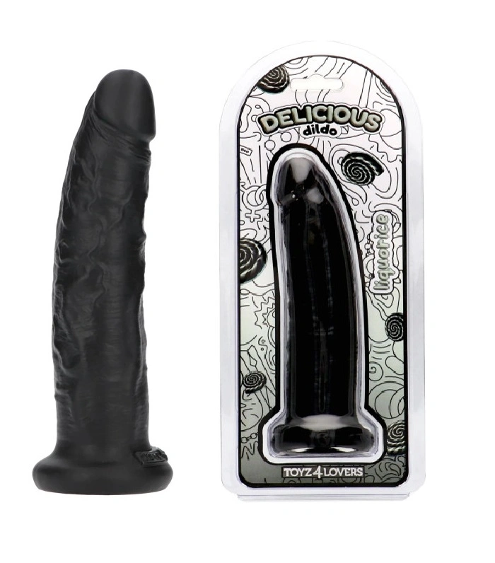 Dildo Realistic - Dildo Realist Parfumat Sam, Aroma Lemn Dulce, PVC, Negru, 19.5 cm, Erotic24.ro