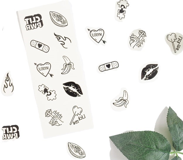 Accesorii Sexy - Set 10 Tatuaje Temporare Candy Collection, Negru, Erotic24.ro