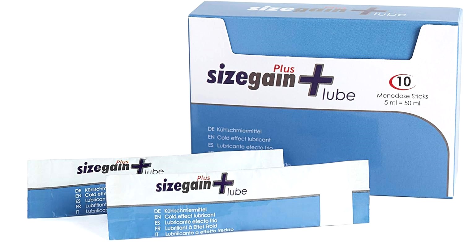 Lubrifianti pe baza de Apa - Plic Lubrifiant pe Baza de Apa cu Efect Racire Sizegain Plus Lube, 5 ml, Erotic24.ro