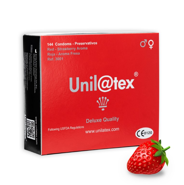 Prezervative, 144 Prezervative Latex Aroma Capsuni Unilatex, Erotic24.ro