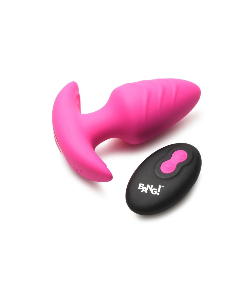 Vibratoare Anale - Vibrator Anal Rotativ cu Telecomanda, 7 Moduri+3 Viteze, Silicon, Roz, 9.8 cm, Erotic24.ro