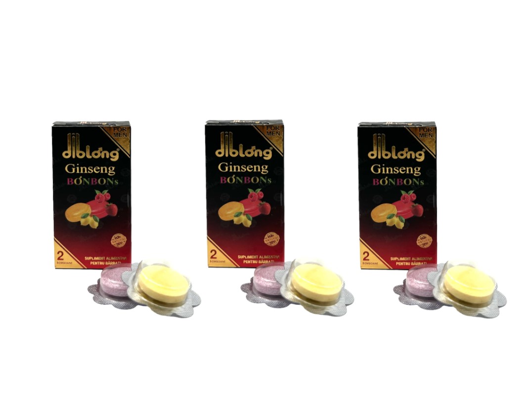 Afrodisiace - Set 3 Cutii Bomboane Afrodisiace Ginseng DIBLONG, 6 buc, Erotic24.ro