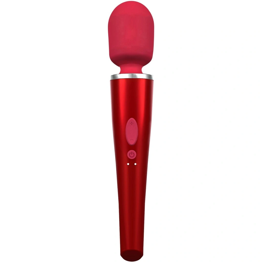 Vibratoare Clitoris - Vibrator Pro Wand Caresse, 5 Intensitati Vibratii, Silicon, USB, Rosu, 30 cm, Erotic24.ro