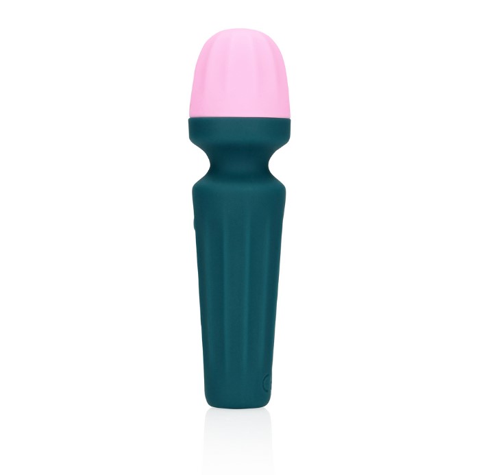 Mini Vibrator - Vibrator Masaj Mini Wand Ancient Sea, 7 Moduri Vibratii, Silicon, USB, Verde, 11 cm, Erotic24.ro