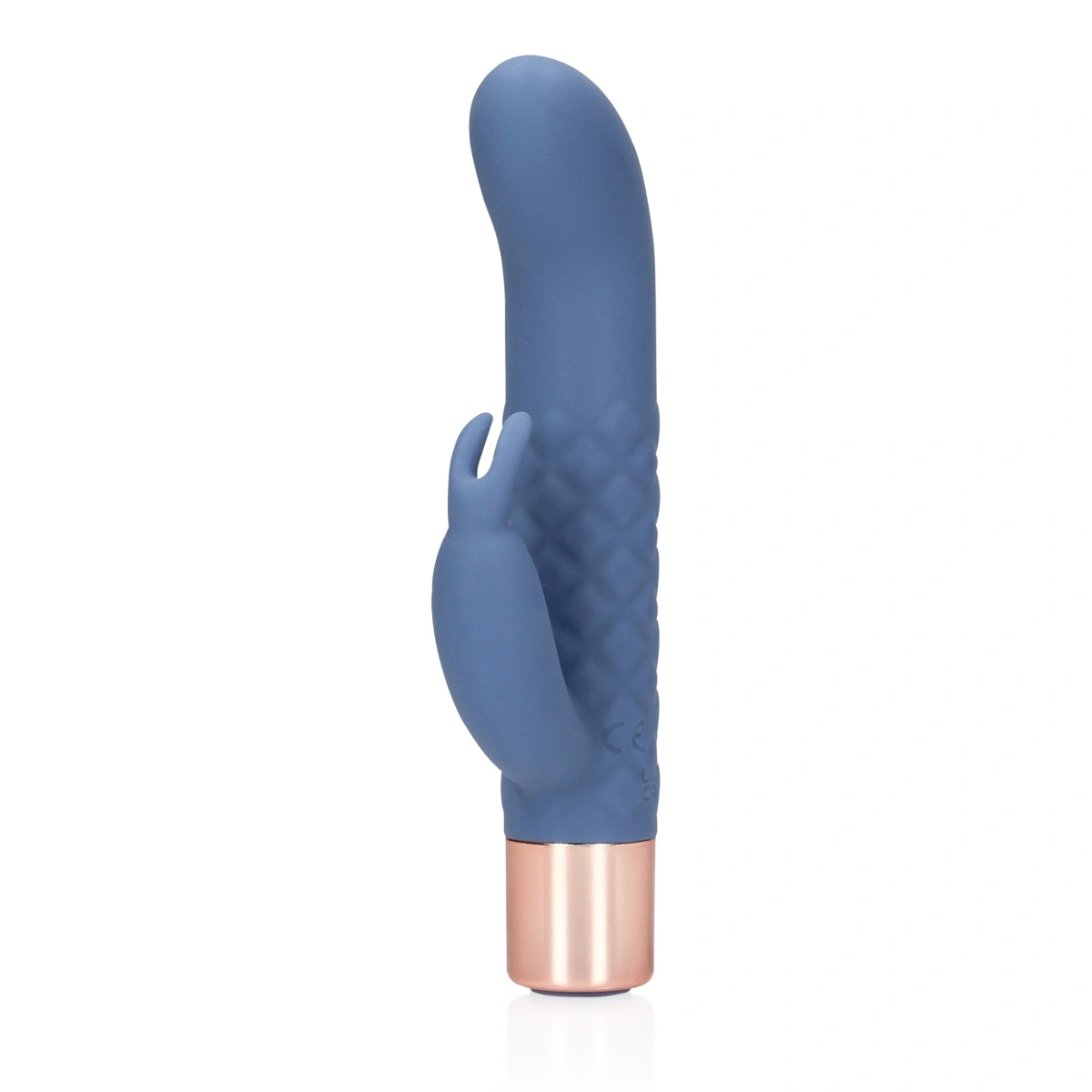 Mini Vibrator - Vibrator Iepuras Mini Rabbit, 10 Moduri Vibratii, Silicon, USB, Albastru, 14.3 cm, Erotic24.ro