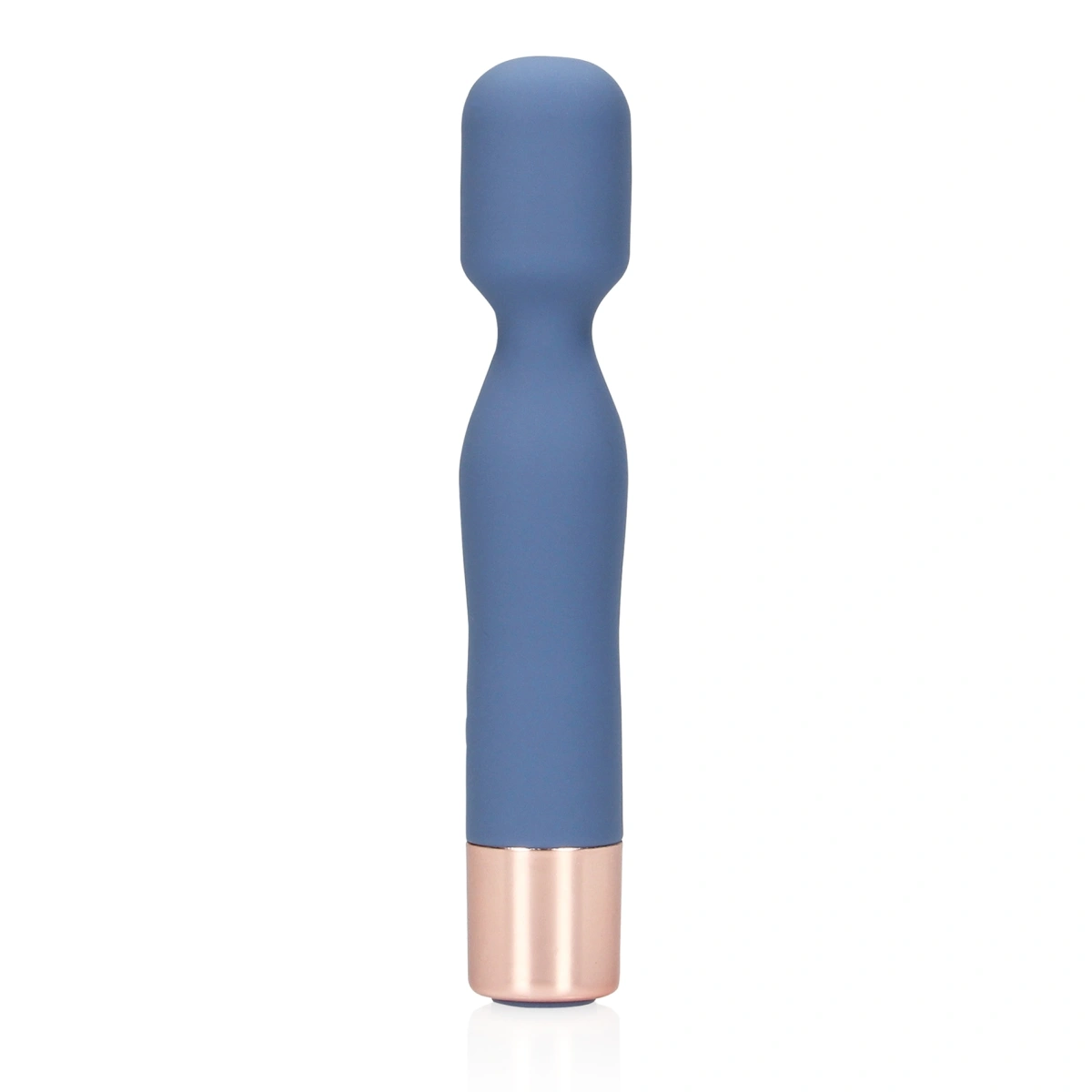 Mini Vibrator - Vibrator Mini Wand Blue Horizon, 10 Moduri Vibratii, Silicon, USB, Albastru, 14.3 cm, Erotic24.ro