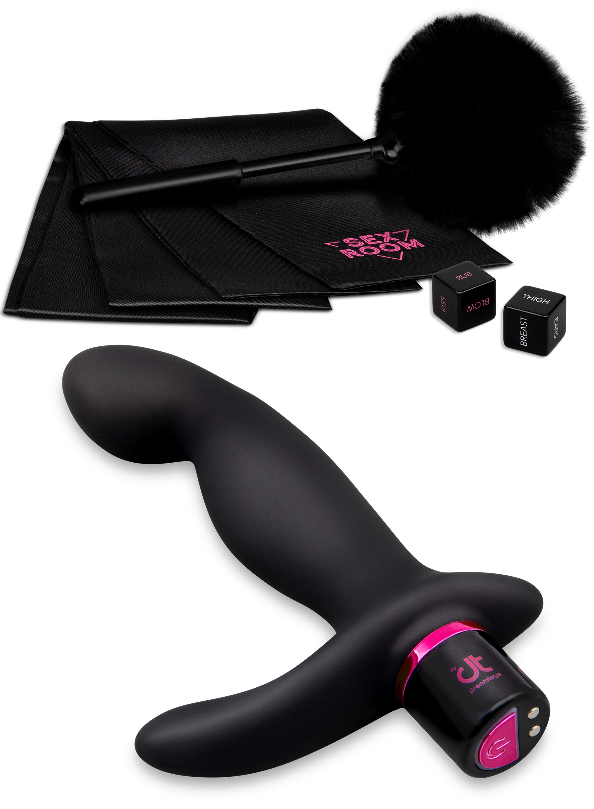 Vibratoare Anale - Sex Room Prostate Play Kit, 6 Piese, Negru/Roz, Erotic24.ro
