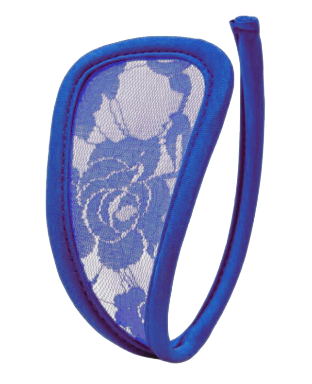 Bikini Sexy - Bikini fara Bretele, Dantela Florala Transparenta, Albastru, S-L, Erotic24.ro