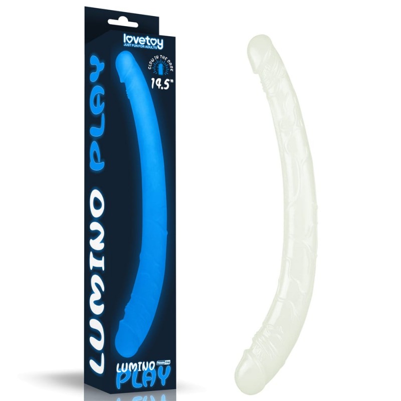 Dildo Dublu - Dildo Dublu Lumino Play Glow in the Dark 40 cm, Erotic24.ro
