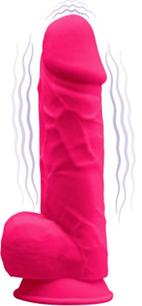 Promotii Jucarii Sexuale - Vibrator Realist Silicon cu Memorie Dubla Densitate Roz 21.5 cm, Erotic24.ro